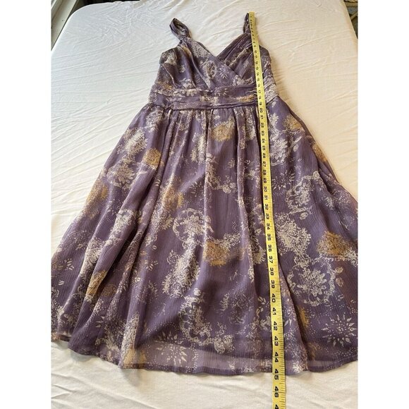 To The Max Silk Dress Purple Floral SZ Med Fairycore Wedding Guest Fall Autumn - Picture 4 of 10